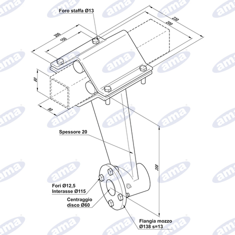 SUPPORTO COMPL.ANT.80X80 S/DIS