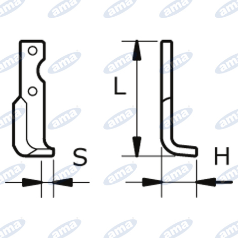 Zappa DX adattabile AGRIA, piatto 30X4 dx. Misure: L=175 x H=50 x S=21, F.9,interasse 70