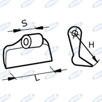 Mazza stampata per trincia L=116 mm, S=40 mm, H=100 mm, Ø fori 16,5 mm. Adattabile Agricom