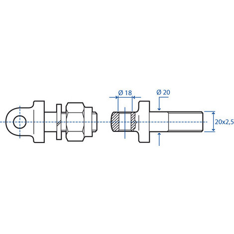 PERNO AD OCCHIO FIL.20 X 2,5 PZ.5