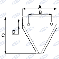 Sezione rigata 76X80X2mm  fori 5,5mm adattabile Gribaldi & Salvia 902 242/S e Laverda 443003