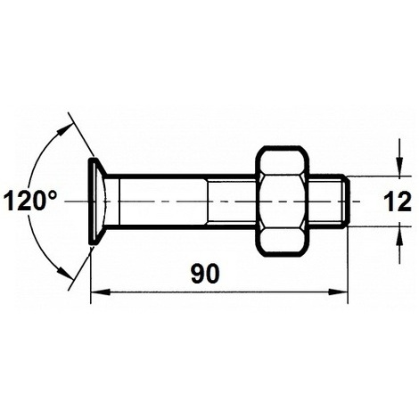 VITE X ARATRO TSPQST 12X90 DX PZ.50