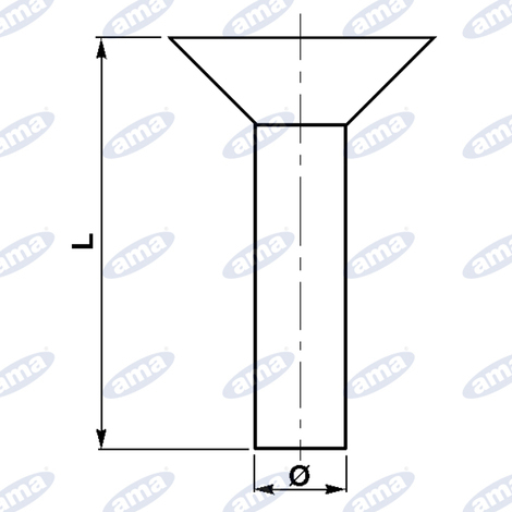 Ribattino a testa piana  6X13mm adattabile a rif. 48974018 per barra falciante Gaspardo FB940.