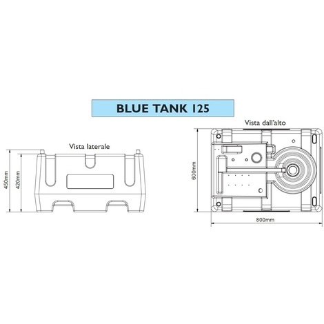 BLUE TANK - CISTERNA LT.125 24V CON ELETTROPOMPA E PISTOLA AUTOMATICA
