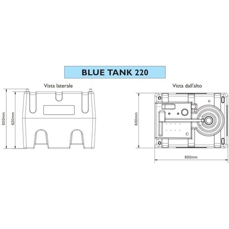 BLUE TANK - CISTERNA LT.220 24V CON ELETTROPOMPA E PISTOLA AUTOMATICA