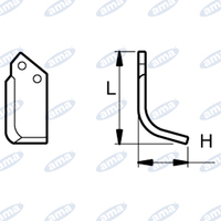 Zappa DX adattabile GOLDONI piatto50X5,Øforo10,5