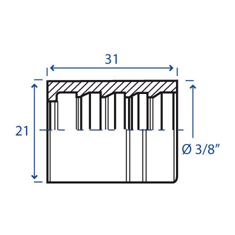 BOCCOLA TUBO SAE 100 R6-R7 3/8