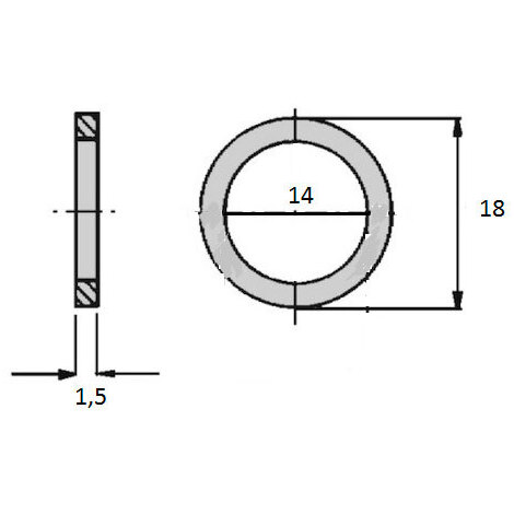 RONDELLA RAME 14X18X1,5