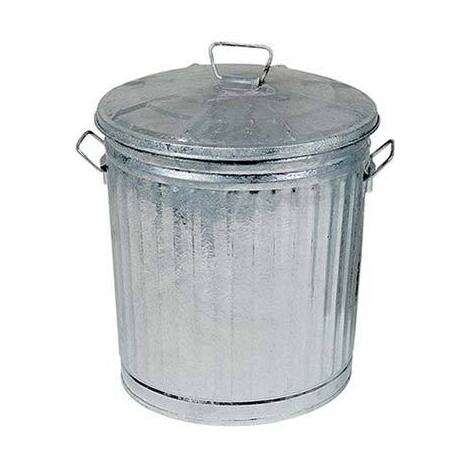 Bidone  immondizia  acciaio  domus - Galvanizzato  lt  62  cm  42x37  h.cm  46