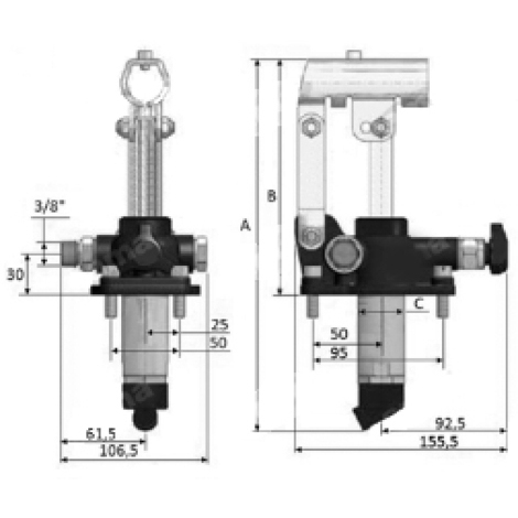 POMPA A MANO 25CC SENZA SERB.3/8