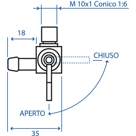RUBINETTO SERBATOIO BENZINA 10X1 CONICO