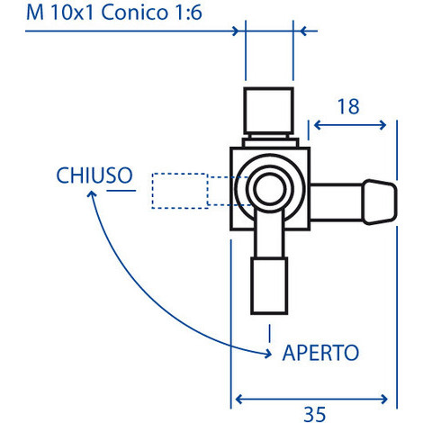RUBINETTO SERBATOIO BENZINA 10X1 CON. 1V