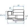 RIDUZIONE M/F M.22X1,5 F.1/2