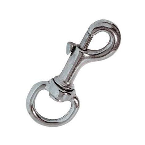 Moschettone  redine  ottone  nichelato - +  girello  l.mm  110+1