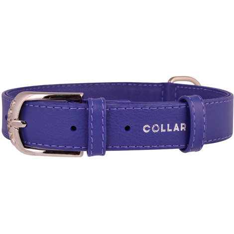 Collare glamour 12mm 21-29cm viola in pelle