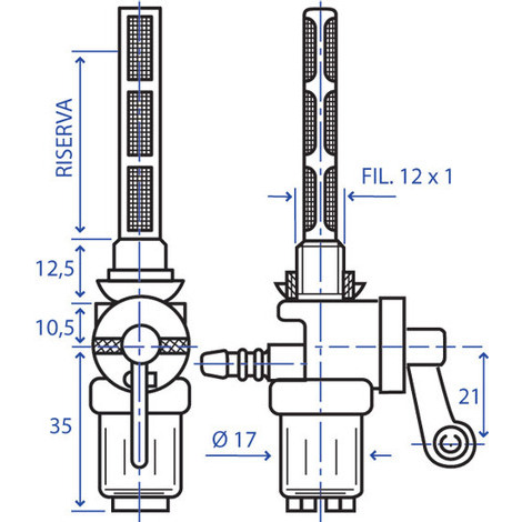 RUBINETTO SERBATOIO BENZINA FIL.12X1