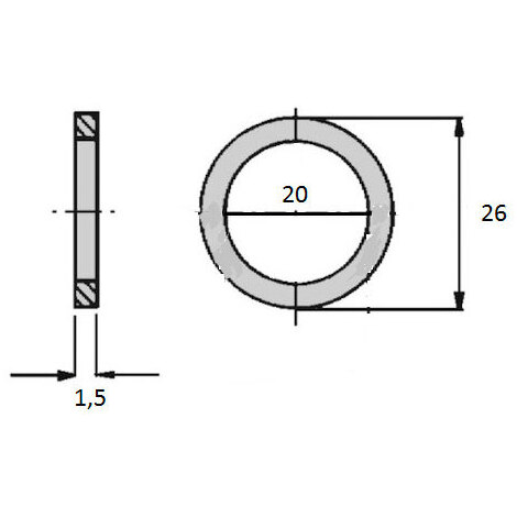 RONDELLA RAME 20X26X1,5