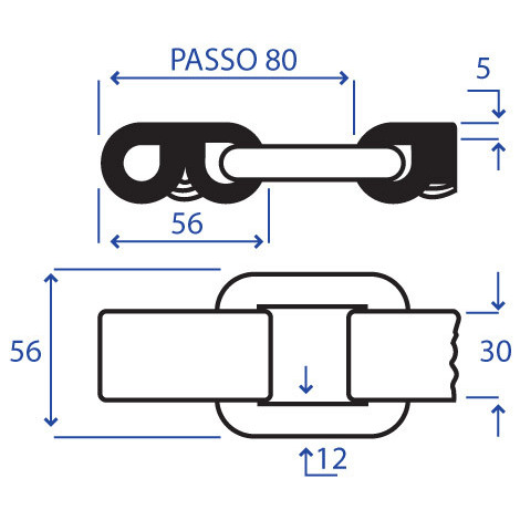 CATENA AD ANELLO PASSO 80 8MT