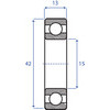 CUSCINETTO RADIALI 15X42 SP.13-6302 2RS