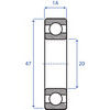 CUSCINETTO RADIALI 20X47 SP.14-6204 2RS