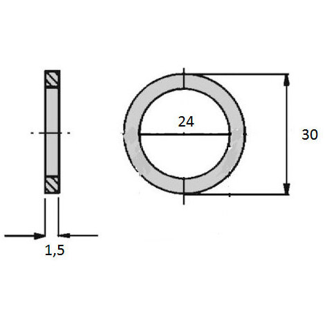 RONDELLA RAME 24X30X1,5