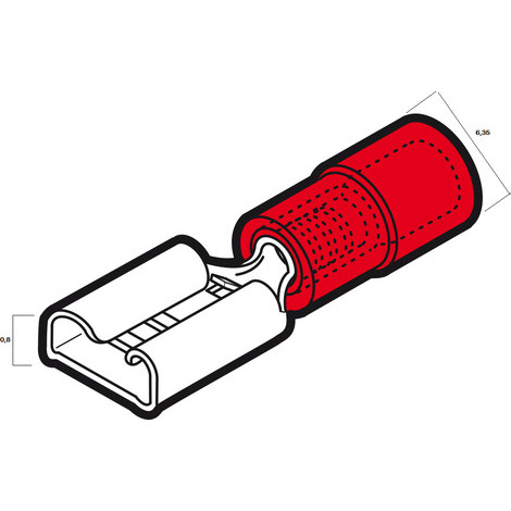 FASTON FEMM.PREISOLATO ROSSO 6,3X0,8