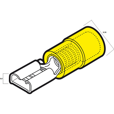 FASTON FEMM.PREISOLATO GIALLO 6,3X0,8