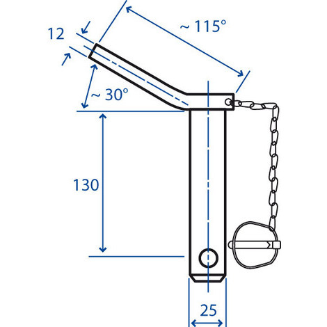 PERNO CON MANIGLIA SPINA CAT.D.25 L.135