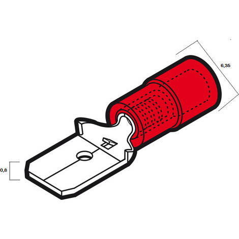 FASTON MASCHIO PREISOLATO ROSSO 6,3X0,8