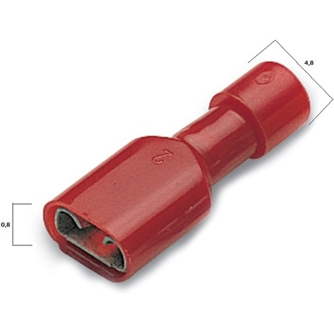 FASTON FEMM.TOT.PREISOL. ROSSO 6,3X0,8