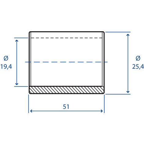 BUSSOLA PERNO ATT. 25,4/19,4 PZ.10