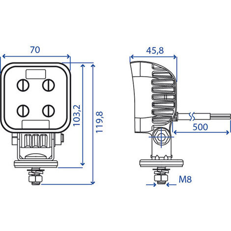 FARO DA LAVORO A LED ORIENT. 10/30V