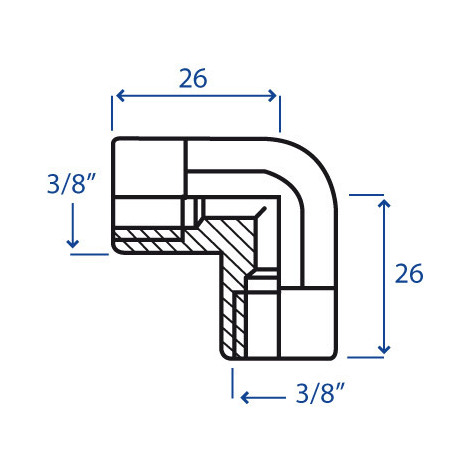 ADATTATORE 90 L.F/F F.3/8