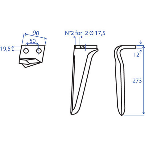 DENTE BREVIGLIERI 90X12 DX/SX