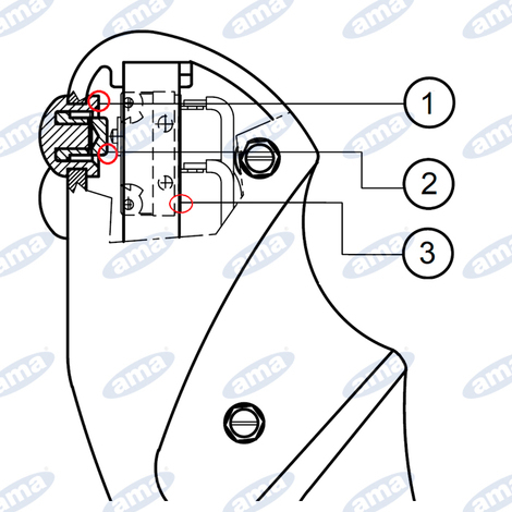 Pulsante per impugnature ergonomiche IP67 di colore rosso