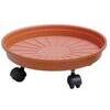 Sottovaso  tondo  +  ruote  margherita  ics - Pp  terracotta  x  vaso  cm  35
