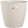 Vaso  rattan  tondo  natural  stefanplast - Pp  bianco  cm  24  h.cm  22,5