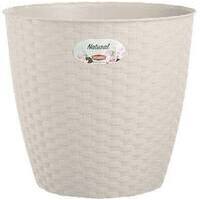 Vaso  rattan  tondo  natural  stefanplast - Pp  bianco  cm  24  h.cm  22,5