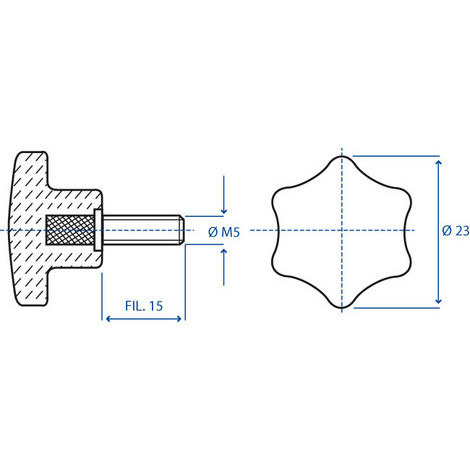 VOLANTINO A 6 LOBI M. D.50 M12 PZ.10