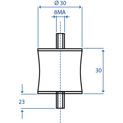 ANTIVIBRANTE 30X30 8MA DOPPIA VITE PZ10