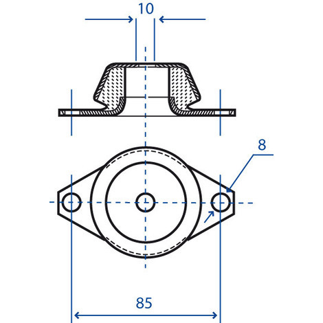 ANTIVIBRANTE A CAMPANA FORO 10 L.85