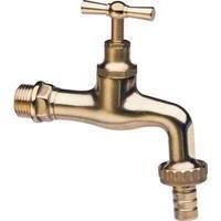 Rubinetto  a  vite  355  itap - Ottone  lucido  3/4m  +  portagomma  1