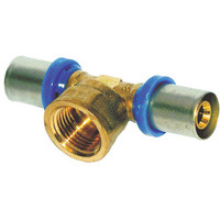 Tee  pressare  filetto  femmina  x  multistrato - Ottone  mm  20x1/2f
