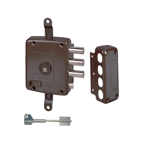 Serratura  legno  applicare  57167  cisa - Dm  m4  scr+trip  e.mm  63  sx