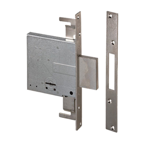 Serratura  metallo  infilare  57015  cisa - B.q  zinc  f.mm  25  dm  m4  h.mm  114  e.mm  70
