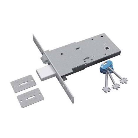Serratura  metallo  infilare  2010  securemme - B.q  zinc  f.mm  25  dm  m4+scr  h.mm  83  e.mm  90