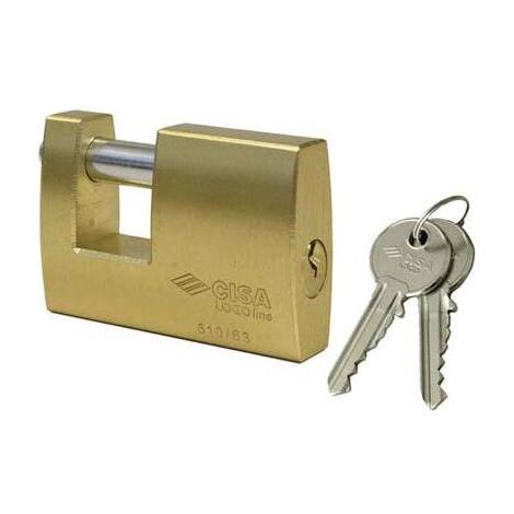 Lucchetto  rettagolare  21610  logo - Ottone  satinato  chiavi  2  mm  70