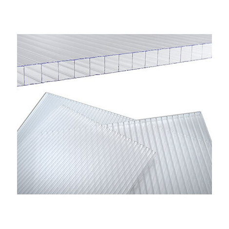 Lastra  alveolare - Policarbonato  trasparente  cm  98x200  s.mm  10
