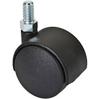 Ruota x mobili doppia perno filettato - Nylon nero ma8x12 d.mm 40 kg 30