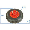 RUOTA PNEUMATICA 260X85 D.20 PORT.100KG